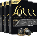 L'OR Espresso Capsules, 50 Count Onyx, Single-Serve Aluminum Coffee Capsules Compatible with the L'OR BARISTA System & *Nespresso Original Machines, 50 Count (Pack of 5)