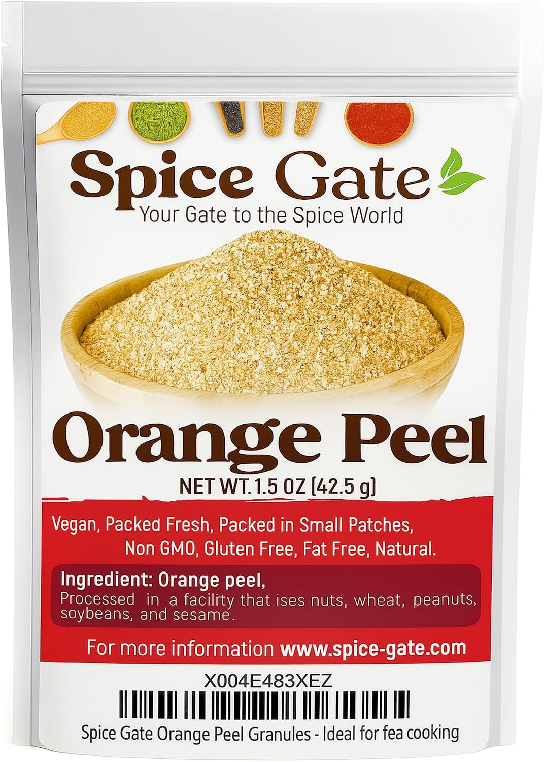 SPice Gate Orange Peel Granules (1.5 oz) Ideal for tea and cooking