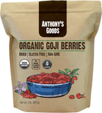 Anthony's Organic Goji Berries, 2lb, Dried, Gluten Free, Non GMO, Wolfberries, Unsulphured, Vegan