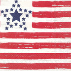IHR Ideal Home Range Cocktail Napkins Disposable 3-Ply Paper Party Napkin Pack, 5" x 5", Distressed Flag, 20-Count