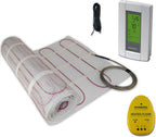 15 Sqft 120V Electric Radiant Floor Heating Mat – Includes Heating Mat, Programmable Thermostat, Thermostat Floor Sensor, Installation Monitor and Under Tile Heater