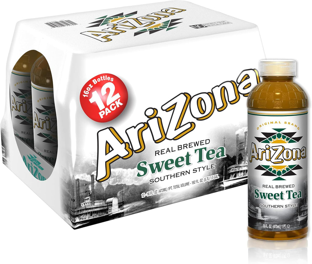 AriZona Southern Style Sweet Tea, Premium Brewed, 16 Fl Oz (Pack of 12)