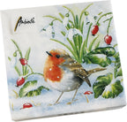20-ct 13x13 Robin Christmas Napkins for Decoupage - Winter Bird Paper Napkins for Fall and Thanksgiving Decorative