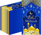 Rakuto Eid Mubarak Napkins Decorations, 100PCS Ramadan Disposable Paper Napkins Decorations for Home, Islamic Star Moon Themed Party Supplies for Home Weddings