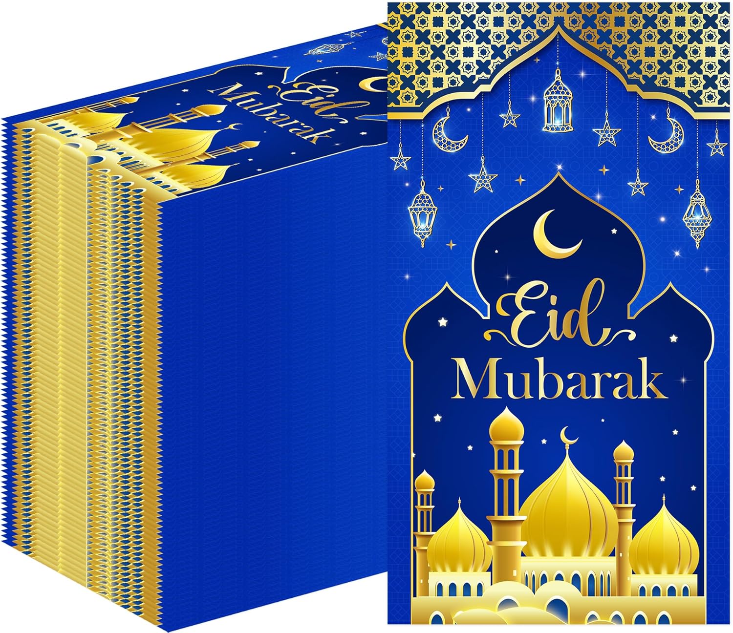 Rakuto Eid Mubarak Napkins Decorations, 100PCS Ramadan Disposable Paper Napkins Decorations for Home, Islamic Star Moon Themed Party Supplies for Home Weddings