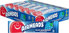 Airheads Full-Size Bars, Blue Raspberry Flavor, Easter Candy Bulk, Easter Basket Essentials Stuffers for Kids and Adults, Individually Wrapped Taffy, 36 Count Box