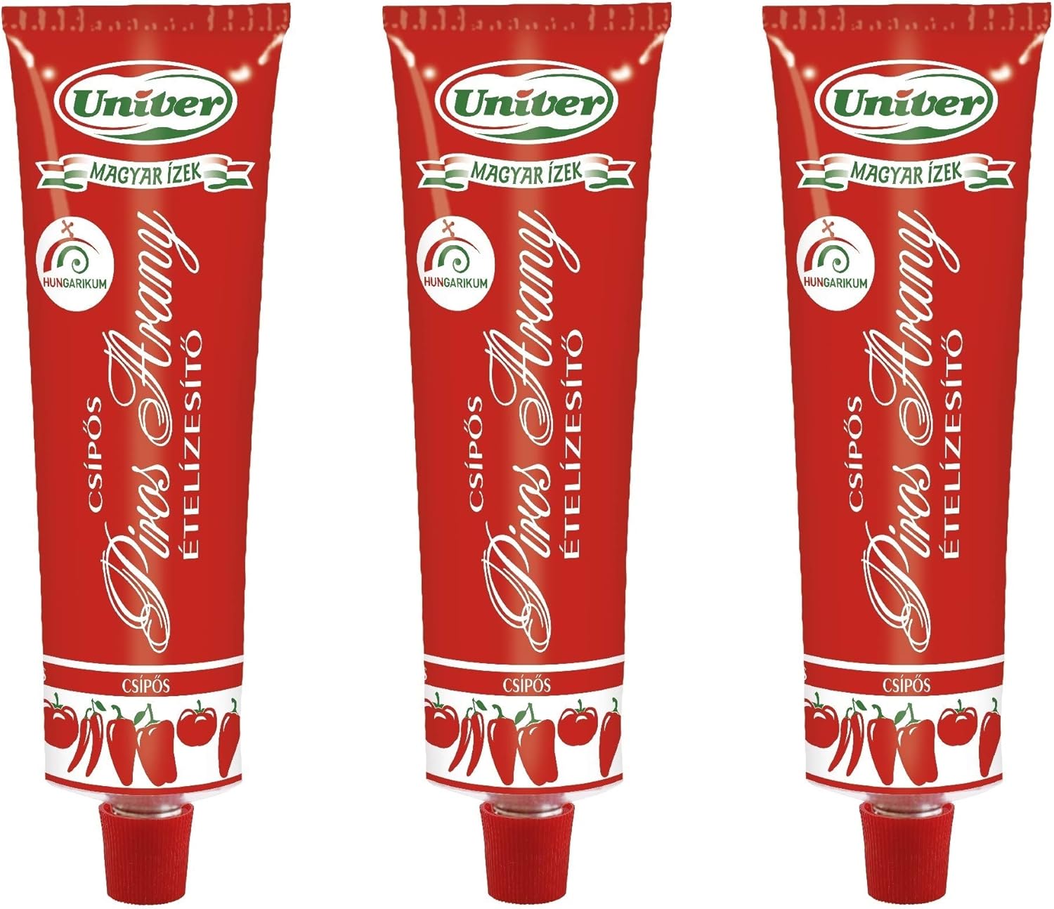 (Pack of 3) Authentic Univer Piros Arany Red Gold Hungarian Paprika Paste HOT Csipos 3x160g