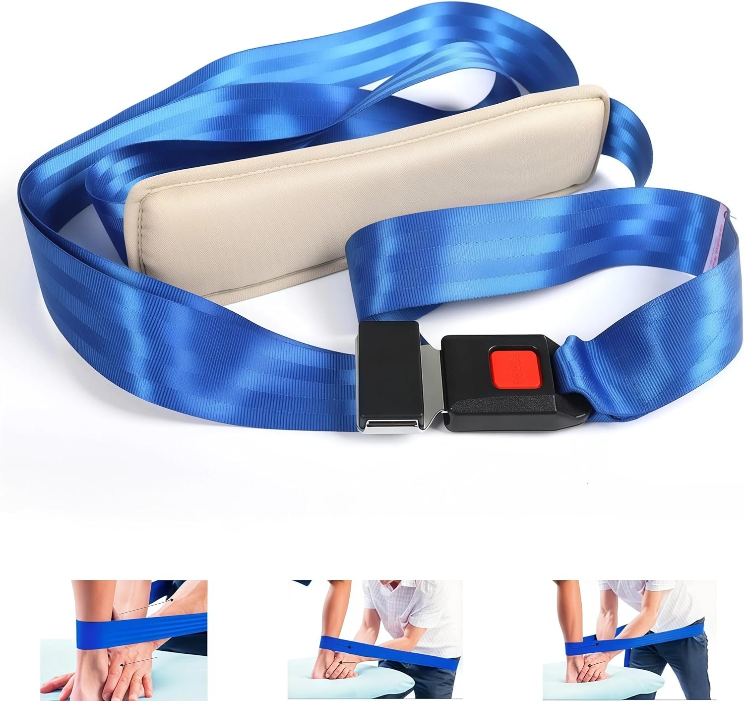 Mobilization pt Belt 2026 New with Adjustable Thick Pad - Mobilization Belt Physical Therapy, Exercise Stretch Straps for Physical Therapy Designed for Physical Therapist, Stretching, Mobility Blue