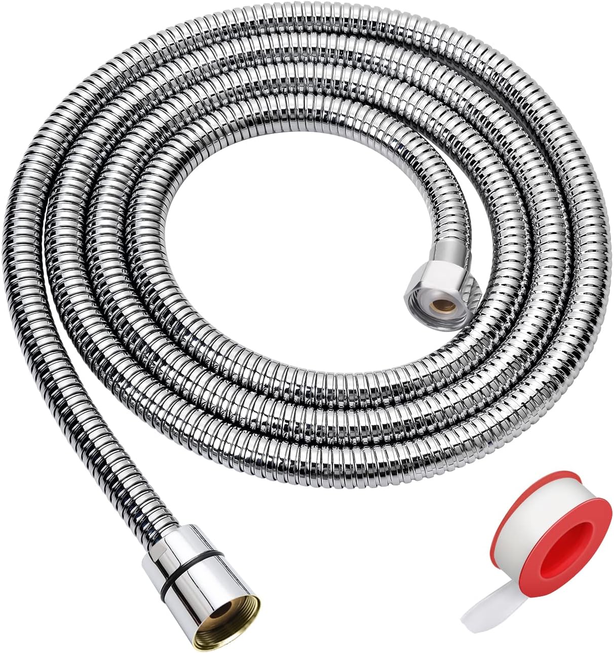 Shower Hose, 59 Inches Long Stainless Steel Handheld Shower Head Hose with Brass Insert and Nut - Durable and Flexible