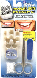 Instant Smile Triple Shade Temporary Tooth Kit - Replace A Missing Tooth in Just 5 Minutes!