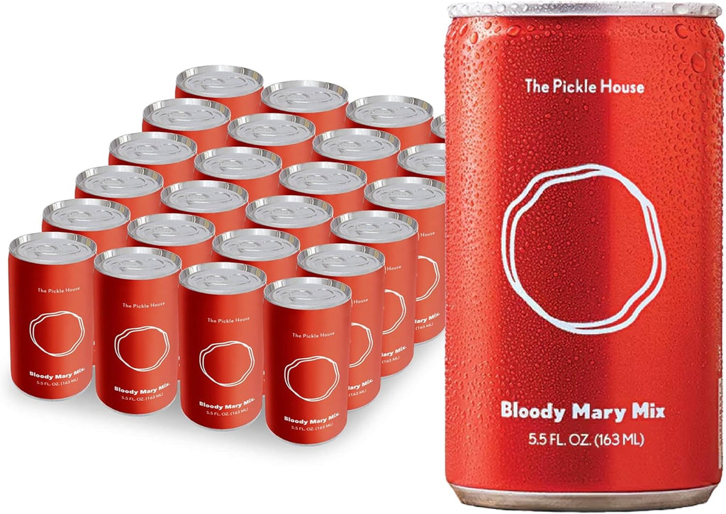 The Pickle House Bloody Mary Mix - Natural Spiced Tomato Mix, A Blend of Tomato Juice, our Original Pickle Juice and a Generous Amount of Spice - Bloody Mary Bar Supplies for Home, x24 5.5 fl oz Cans