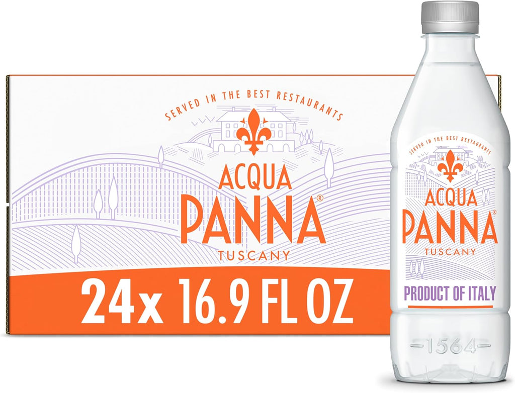 Acqua Panna Natural Spring Water, 16.9 Fl. Oz. Plastic Bottles, Pack of 24