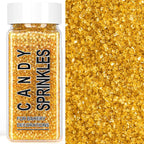 Gold Sprinkles, Gold Sanding Sugar Crystals, 4.6 oz Edible Sparkling Sugar for Baking Topping, Cupcakes, Cookies, Ice Cream & Cake Decorating, Wedding Party Christmas Supplies