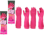 MAMISON Rubber Gloves XXL Size, Premium Kitchen Gloves for Household, Natural Rubber Cleaning Gloves Ideal for Dishwashing, Scrubbing – Reusable Waterproof Design, Textured Non-Slip Grip (Pack of 2 Paris)