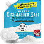 Dishwasher Water Softener Salt 8.8 LB – Pure, Coarse Grain Salt for Bosch, Miele, Whirlpool, Thermador & More – Eliminates Limescale, Spots & Residue – Vegan, Made in USA