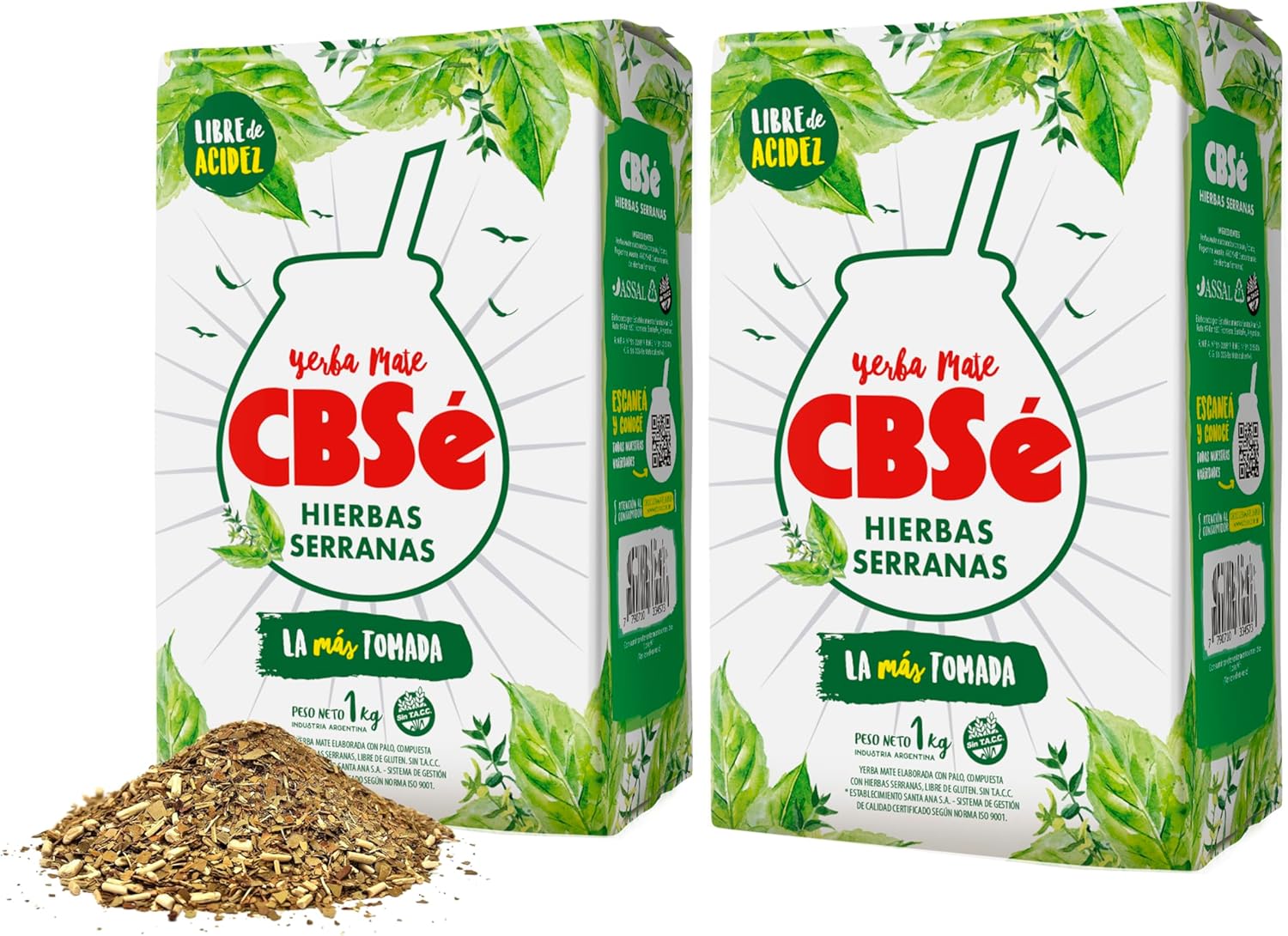 CBSe Hierbas Serranas Yerba Mate Herbal Tea – Loose Leaf, Mountain Herb Blend with Pennyroyal, Peppermint & Mint, Authentic Argentinean Flavor - 2.2 Lbs -1kg. (Pack of 2)