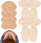 4 Pairs Adhesive Heel Cushion Pads, Back of Heel Grips Inserts Shoe Filler Guards Liners Protector for Loose Shoes & Too Big Boots for Women Men to Improve Shoe Fit (Beige)