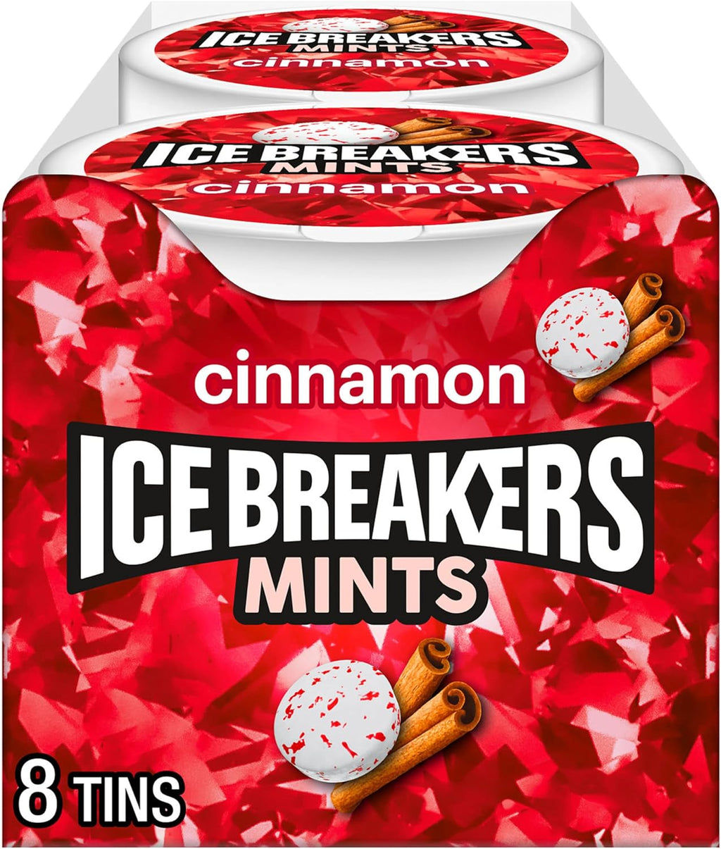 Ice Breakers Cinnamon Sugar Free Mints Tins, 1.5 oz (8 Count)