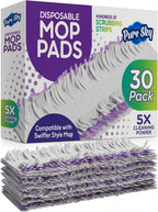 30 Pack Power Mop Refills, Pads for Swiffer PowerMop – Upgraded Design with Full Width, Improved Absorbent Layer, 5X Cleaning – Heavy Duty Replacement Compatible with Swiffer Power Mop Pads, Bulk Pack
