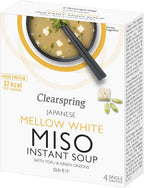 Clearspring Mellow White Miso Instant Soup with Tofu 40 g (Pack of 4)