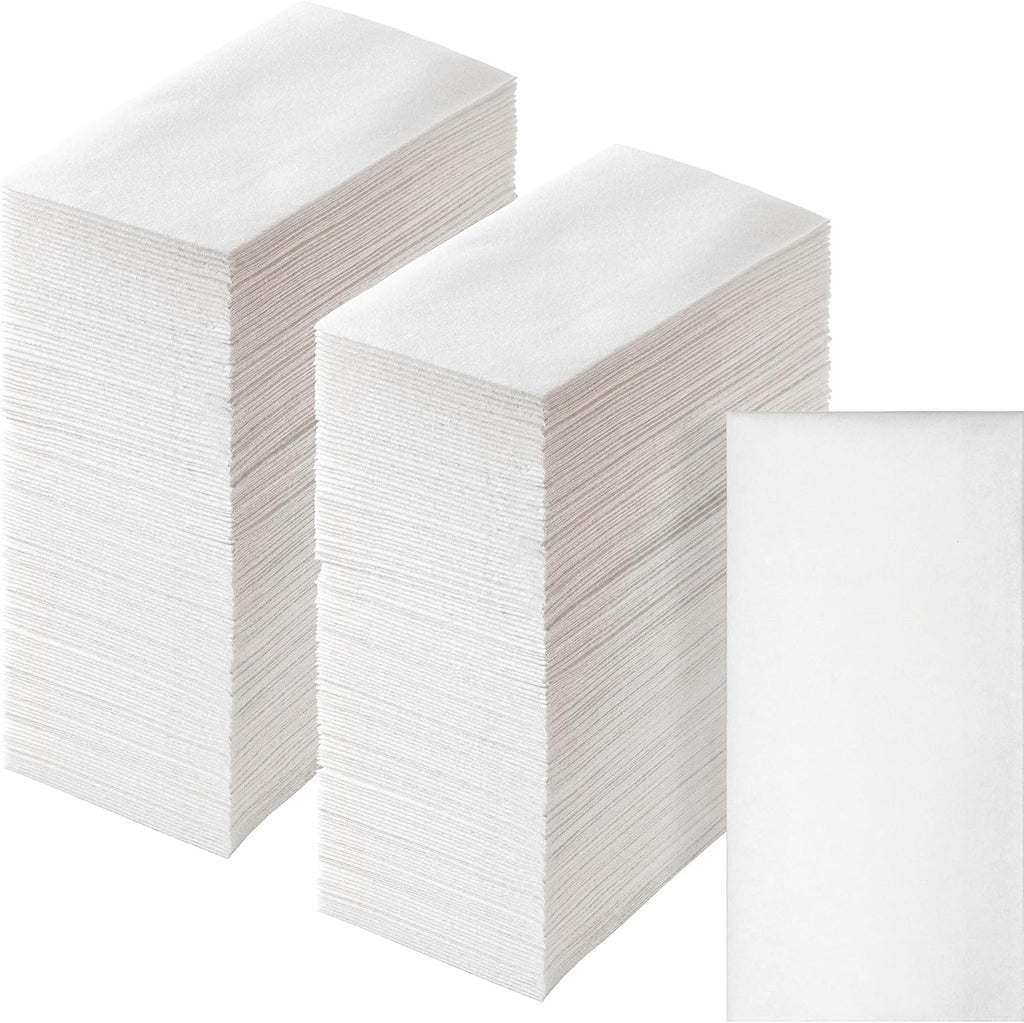 Artstyle Disposable Hand Towels for Bathroom, White Linen-Feel Guest Towels, Soft and Absorbent Dinner Paper Napkins, 12-inch x 17-inch, 500 ct.