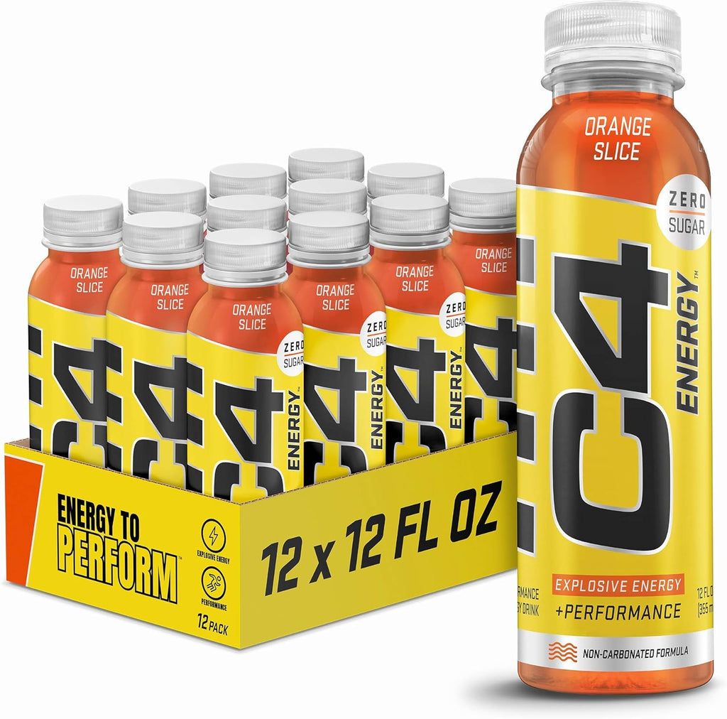 Cellucor C4 Energy Non-Carbonated Zero Sugar, Pre Workout Drink + Beta Alanine, Orange Slice, 12 Fl Oz, Pack of 12