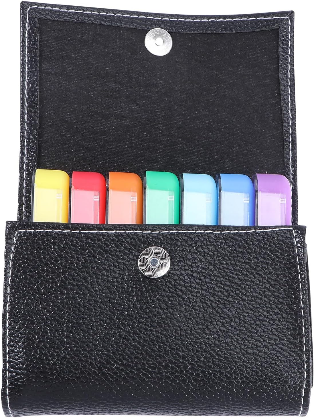 ABOOFAN 28-Grid Weekly Pill Organizer with Zipper Bag, Portable Daily Medicine Storage Case for Travel, Compact Medication Box for One Week’s Pills and Vitamins