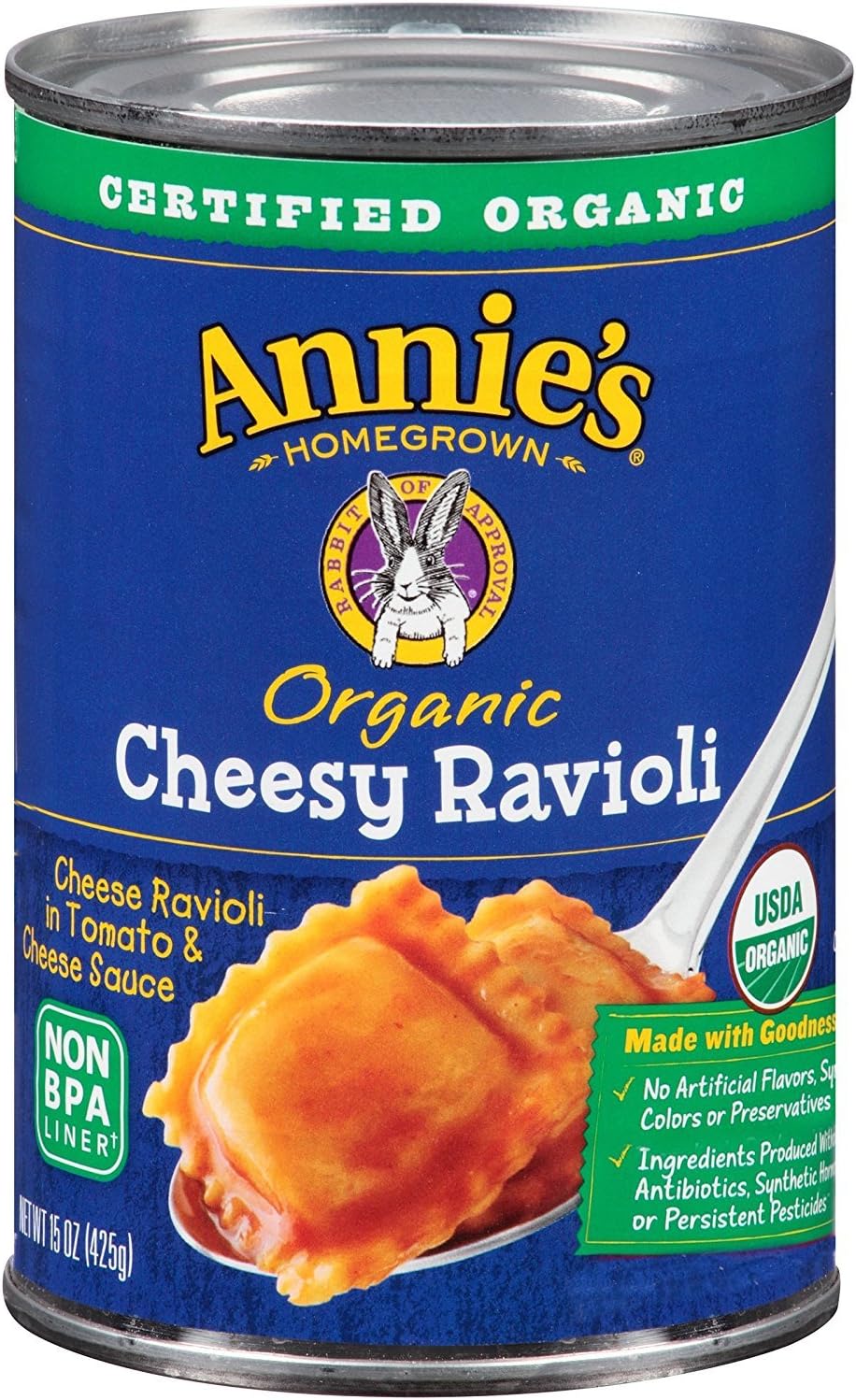 Annie's Organic Canned Pasta, Cheesy Ravioli in Tomato & Cheese Sauce, 15 oz (Pack of 12)