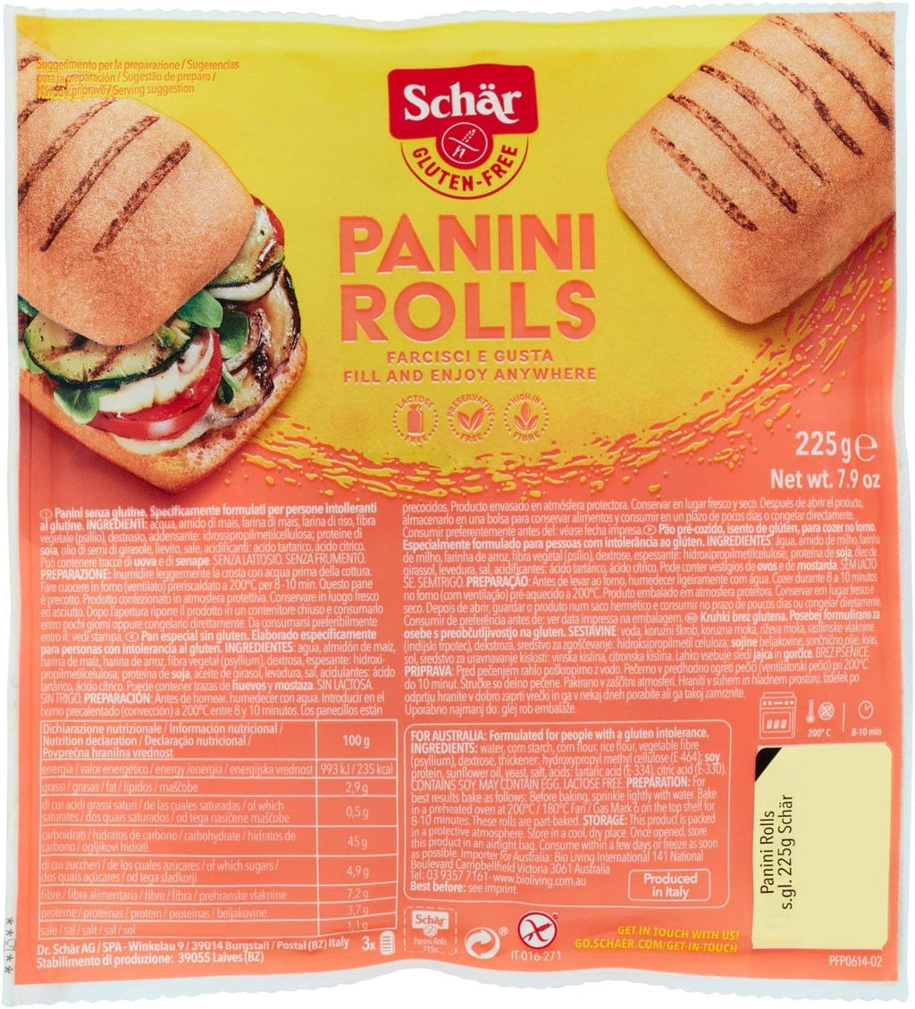 Schar gluten free panini rolls 225g
