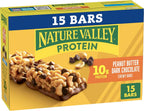 Nature Valley Breakfast Bars, Protein Granola Bars, Peanut Butter Dark Chocolate, Chewy, Gluten-Free, Individually Wrapped, On-the-Go, No Artificial Flavors or High Fructose Corn Syrup, 15-Count Box