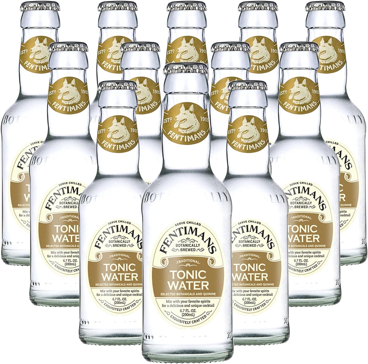 Fentimans Botanically Brewed Natural Tonic Water, 6.7 fl oz Bottles – Premium Mixer for Cocktails & Refreshing Drinks