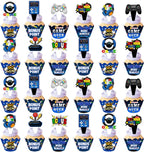 48Pcs Video Game Cupcake Topper | Gaming Game on Controllers Cupcake Picks | Gamer Birthday Anniversary Party