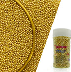 Edible Super Gold Pearl Sugar Sprinkles Candy 2mm Mini Pearls Cake Decorations Cupcake Toppers Cookie Decorating Perfect for Wedding Party Valentine Halloween Christmas Supplies 3OZ