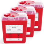 Alcedo Sharps Container for Home and Professional Use 2 Quart (3-Pack), Biohazard Needle and Syringe Disposal, Medical Grade