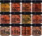 A Spice Affair's Holy Grill 12-Pack BBQ Grill Spice Sets with Spices Included | Barbecue Grill Seasoning Gift Set | Pork Montreal Steak Seasoning, Hamburger, Meat Rub Starter Spice Kit for Grilling