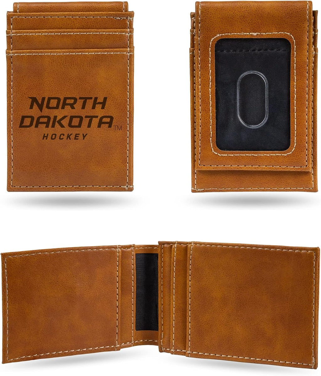 NCAA Laser Engraved Front Pocket Wallet - Compact/Comfortable/Slim