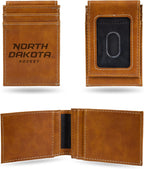 NCAA Laser Engraved Front Pocket Wallet - Compact/Comfortable/Slim