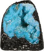 mookaitedecor Angel Aura Quartz Geode Stone Titanium Coated Natural Rock Crystal Cluster Specimen for Reiki Healing Meditation Home Decor 0.44-0.82 LB, Light Blue