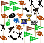 4E's Novelty 96 Pack Football Cupcake Toppers, 12 Styles, Multicolor, Football Party Supplies, Cake Toppers, Appetizer Picks, Sandwich Picks, Football Birthday Party Decor