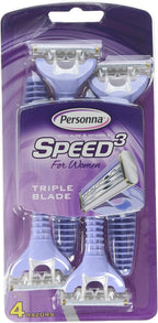 Personna Speed 3 Triple Blade Pivoting Head Disposable Razor for Women - 4 Ea
