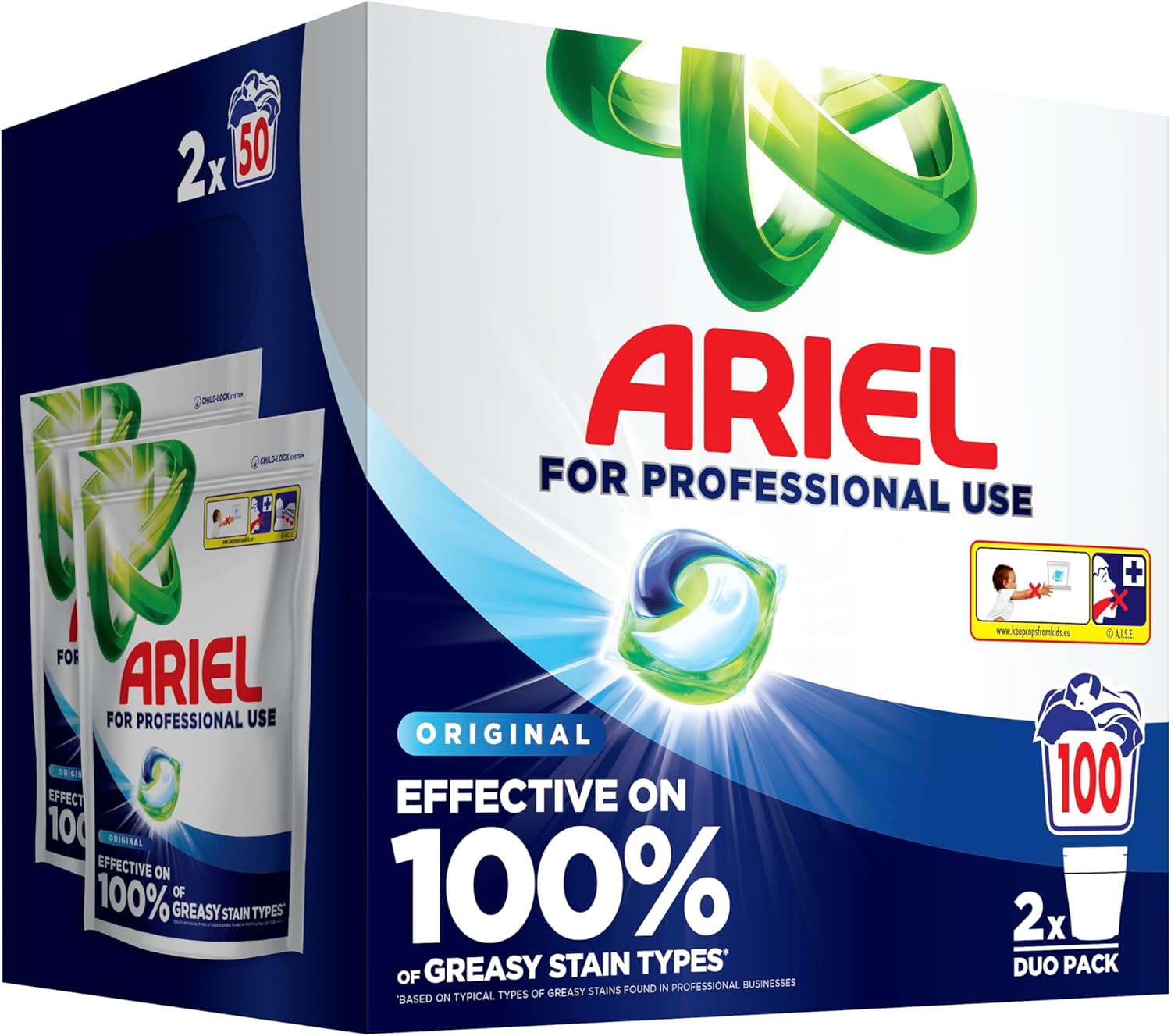 Ariel Professional Liquipods All in One Regular 2x50 Pods (Pack of 100) C010440