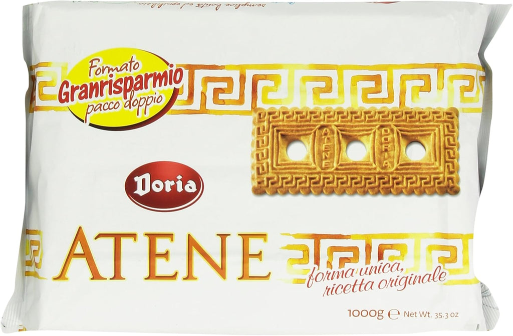 Doria: "ATENE" shortbread biscuits - 35.3 Oz (1000g) Pack - [ Italian Import ]