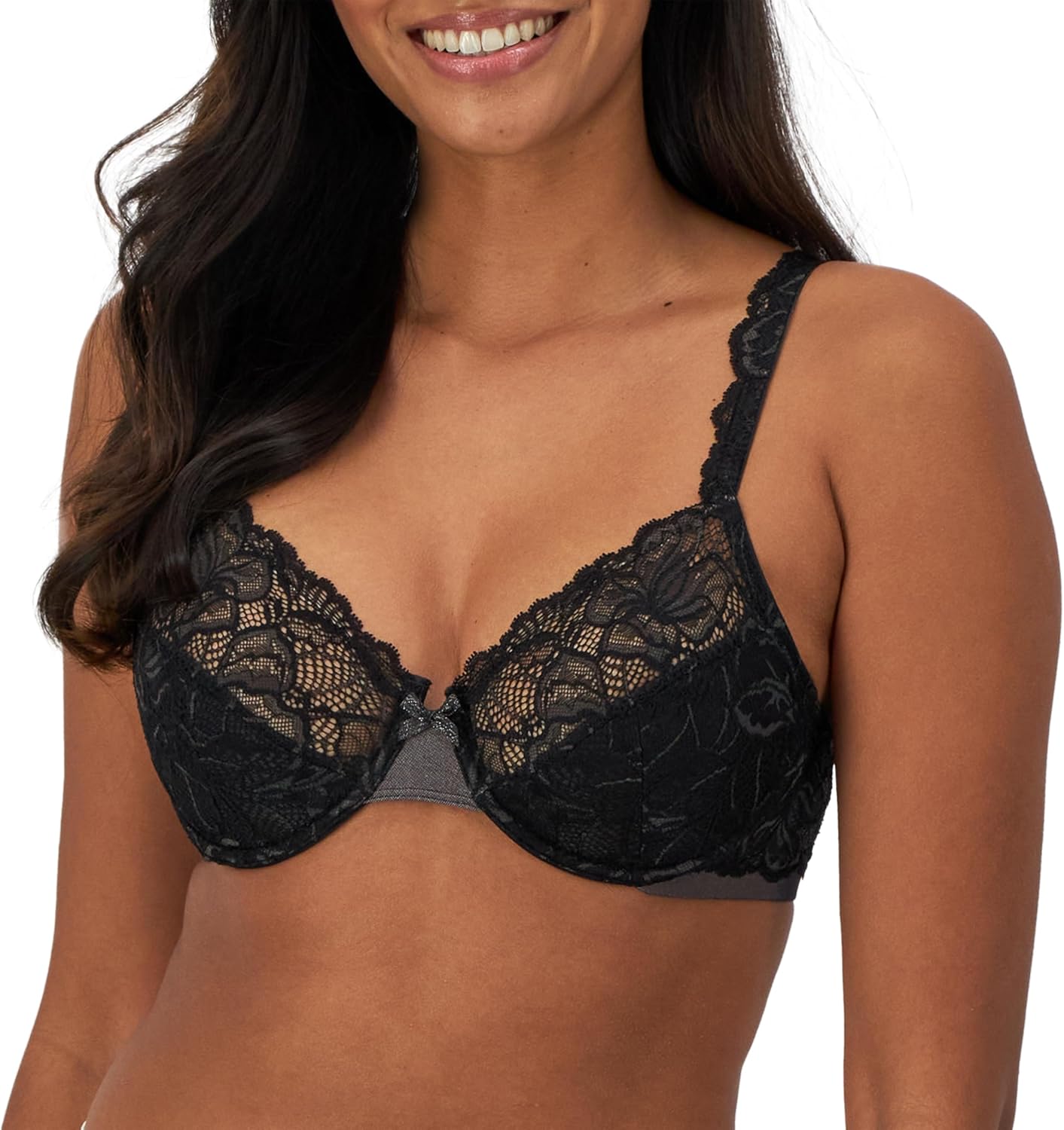 Bali Women's Underwire Lace Bra, Lace Desire Sexy Plunging Bras for Women, Support, Most Comfortable, Full Coverage