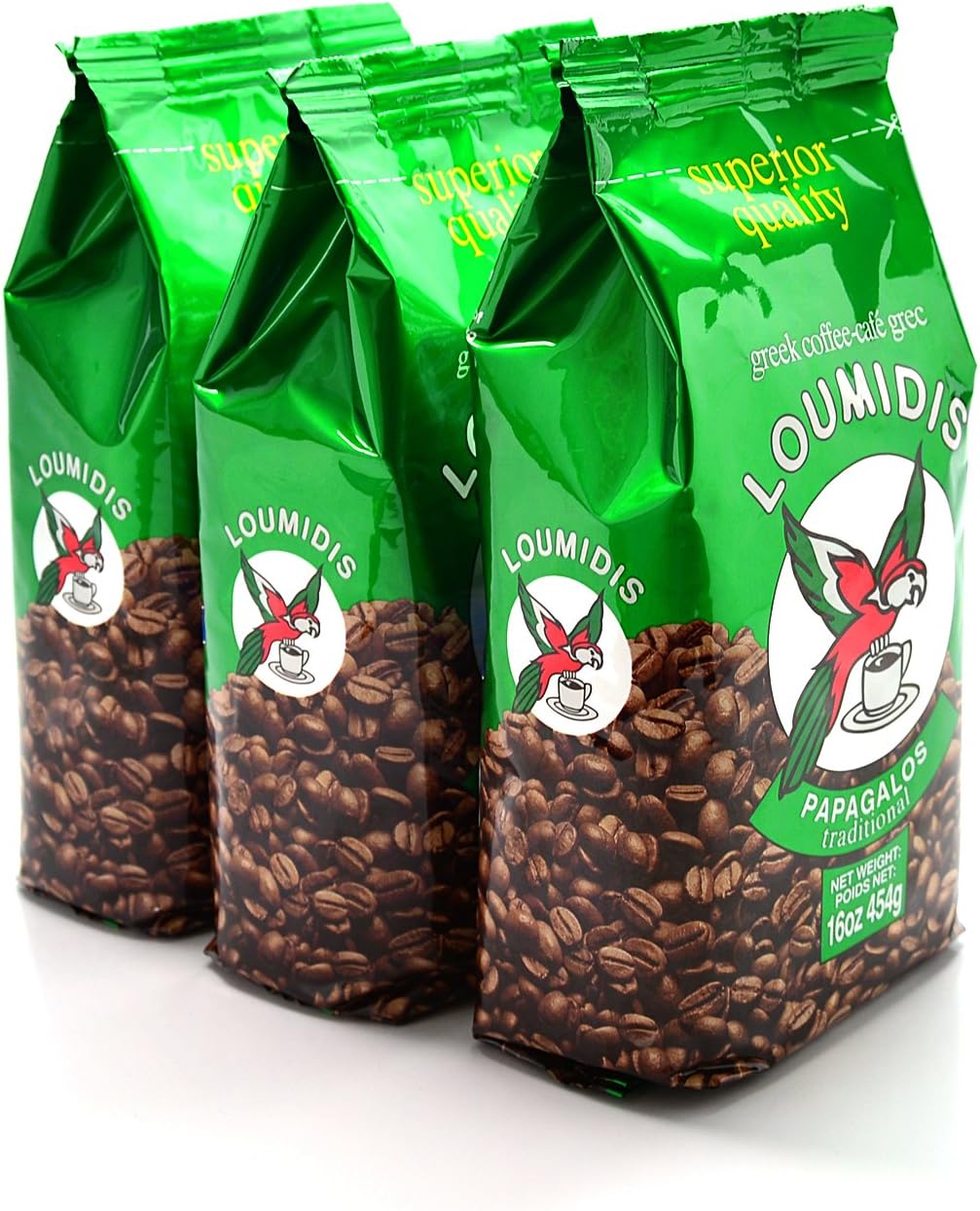 Papagalos Loumidis Ground Coffee, 16 Ounce - Pack of (3) PCS