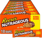 REESE'S NUTRAGEOUS Chocolate, Peanut Butter, Caramel and Peanut King Size, Candy Bars, 3.1 oz (18 Count)