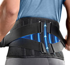 FREETOO Air Mesh Back Brace for Men Women Lower Back Pain Relief with 7 Stays, Adjustable Back Support Belt for Work, Anti-skid Lumbar Support for Sciatica Scoliosis (XXL(waist:53''-67''), Black)