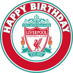 7.5 liverpool Cake Topper – Round Edible Birthday Cake Decorations, Happy Birthday Cake
