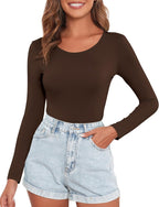 Women's Crew Neck Long Sleeve Bodysuits Basic Casual Going Out Cute Body Suits Fashion T-shirt 2025