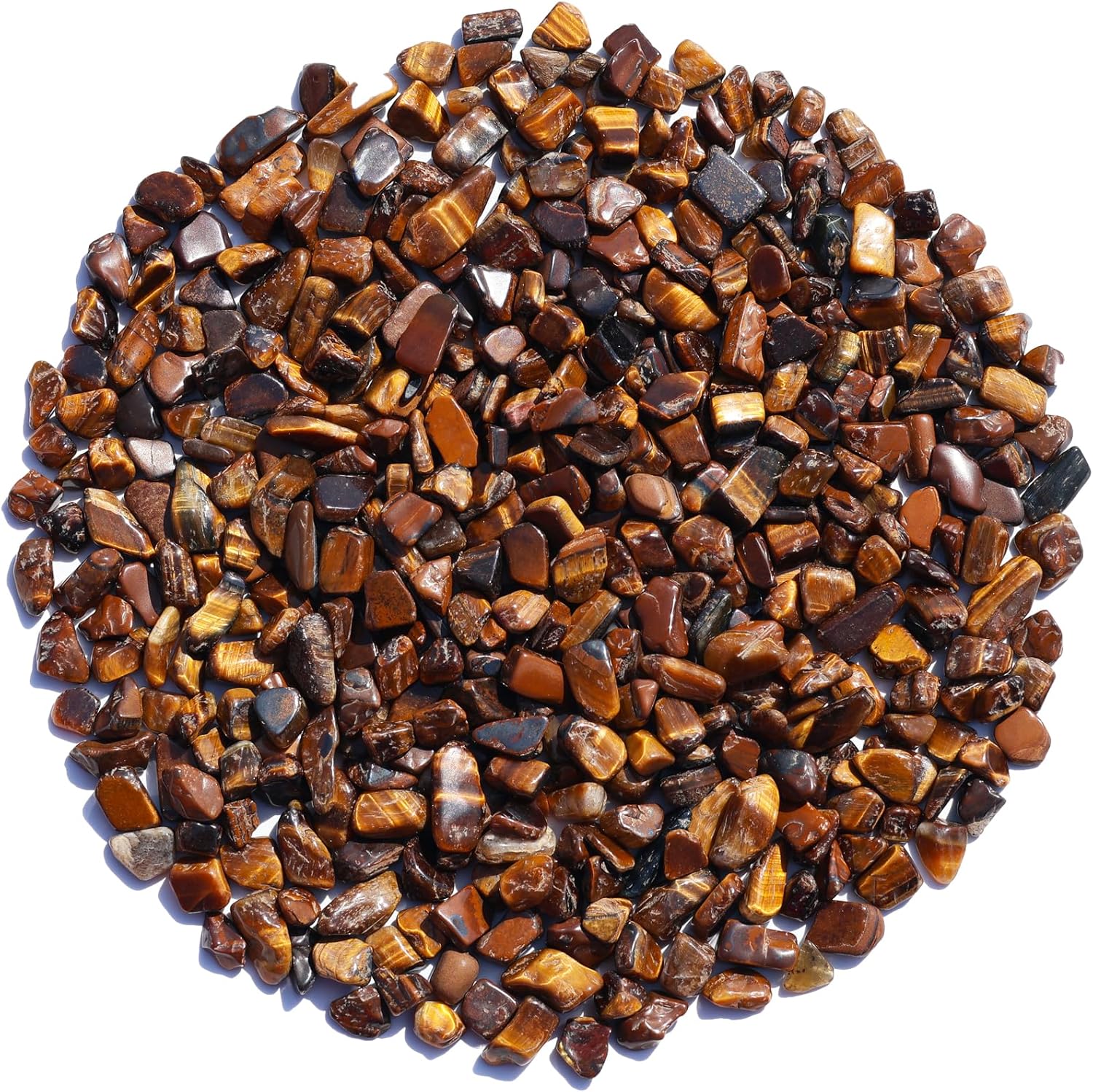QYGL Tiger’s Eye Crystal Pebbles – 0.9LB Natural Tumbled Gemstones Bulk, Decorative Polished Stones for Vase Filler, Fish Tank Gravel, DIY Crafts, Plant Pots & Home Decor