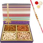 Jaiccha Ghasitaram Rakhi Gifts for Brothers Fruit n Nut Dryfruit Box 400 GMS with Pearl Rakhi